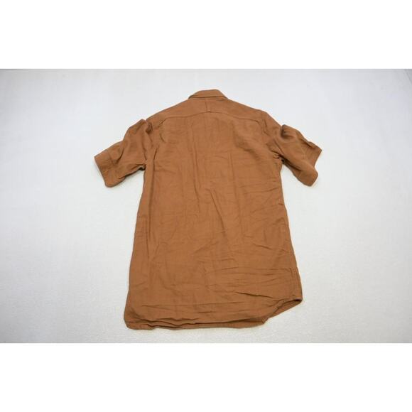 G Star Raw Button Up Shirt Front Pockets Short Sleeve Brown Mens Sz Small - Picture 10 of 11